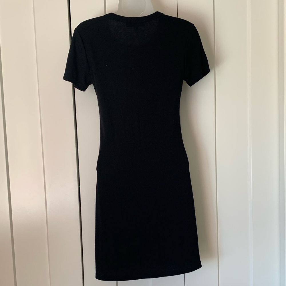 Lulus A stretchy slim rib knit black tee maxi dress S. - Picture 3 of 5